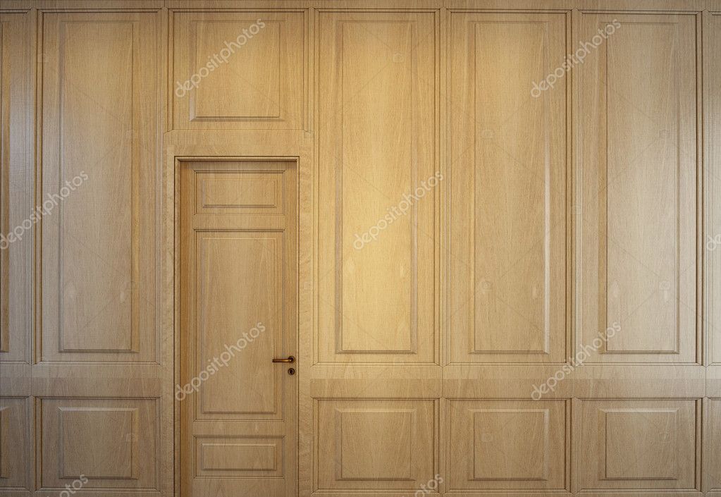 Puerta de madera con cuarterones
